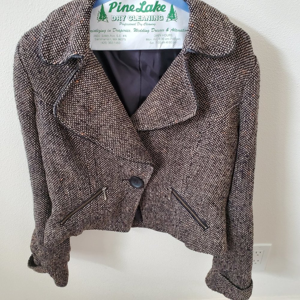 Brown and Black Cropped Jacket